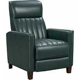 Amara Push Thru The Arms Recliner in Highland Emerald Green Top Grain Leather